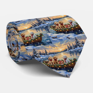 Cravate Bateau de Noël de Caniche Vacances de Noël