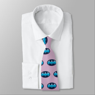 Cravate Batman   Symbole rose et bleu