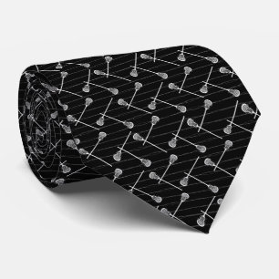 Cravate Bâtons blancs de crosse noire à motifs