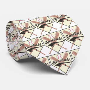 Cravate Bats de baseball Ball and Base Necktie