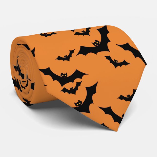Cravate Bats d'Halloween (Roulé)