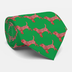 Cravate Beagle Hound Chien Cute Silhouette Vert Cou