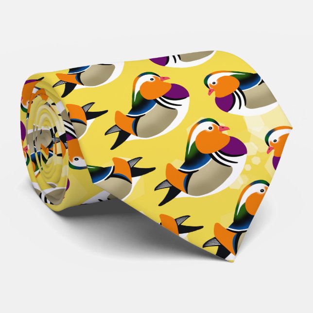 Cravate Beau Canards mandarins (Roulé)