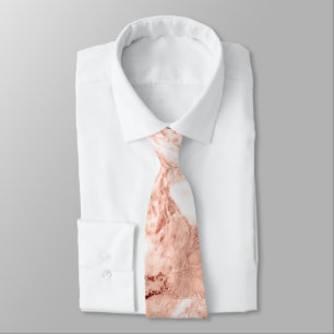 Cravate Beau motif rose de marbre d'étincelle d'or