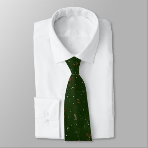Cravate Beau Vert foncé avec un design de Noël minimal