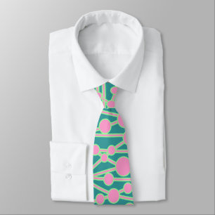 Cravate Beaucoup de routes II rose et vert sur vert 339999