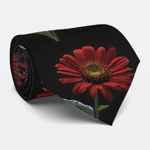 Cravate "Beauté audacieuse : une simple marguerite rouge s