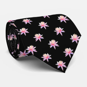 Cravate Beautiful Pink Lily Lotus Flower Trendy Pattern