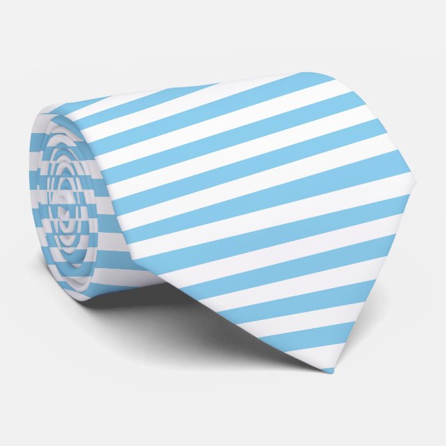Cravate Bébé Bleu et Blanc Grandes Dimensions horizontales (Roulé)