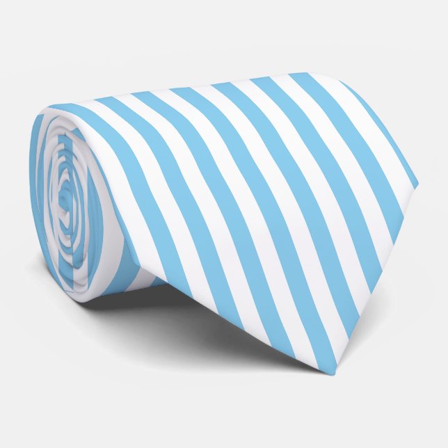 Cravate Bébé Bleu et Blanc Grandes Dimensions Verticales (Roulé)