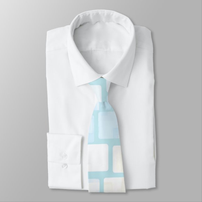 Cravate Bébé bleu mosaïque carrelée (Attaché)