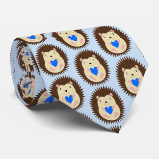 Cravate Bébé garçon bleu à motif de hérisson à coeur