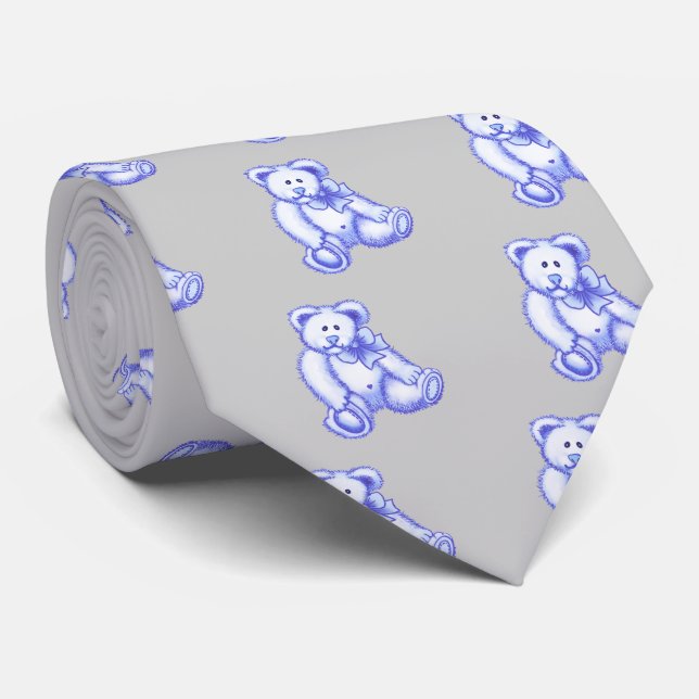 Cravate Bébé Ours Bleu (Roulé)