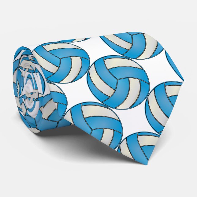 Cravate Bébé sportif Volley-ball bleu et blanc (Roulé)
