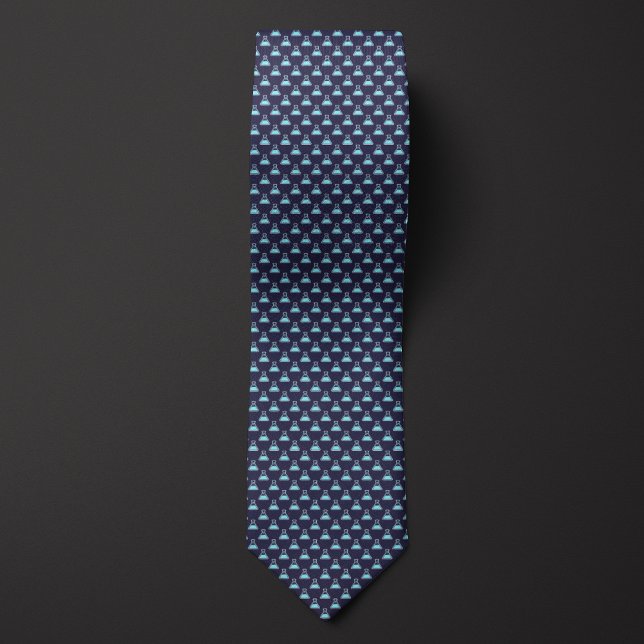 Cravate Bécher de chimie bleu (Créateur téléchargé)