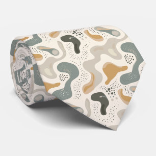 Cravate Beige & Sage Vert Simple Boho