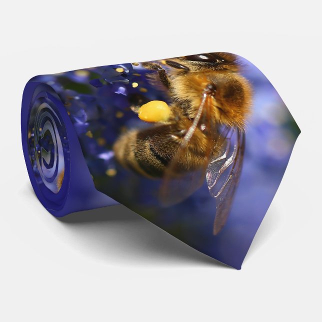 Cravate Belle abeille de miel sur la Californie Lilac (Roulé)