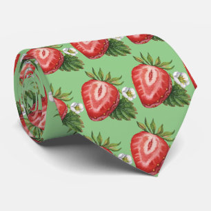 Cravate Belle fraise carrelée motif