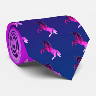 Cravate Belle image brillante de licorne rose galaxy