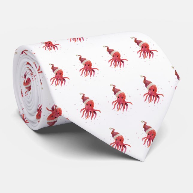 Cravate Belle Octopus Santa Hat (Roulé)
