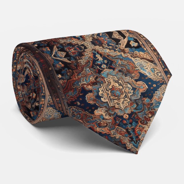 Cravate Belle Perse Ancien Motif Collection Moderne (Roulé)