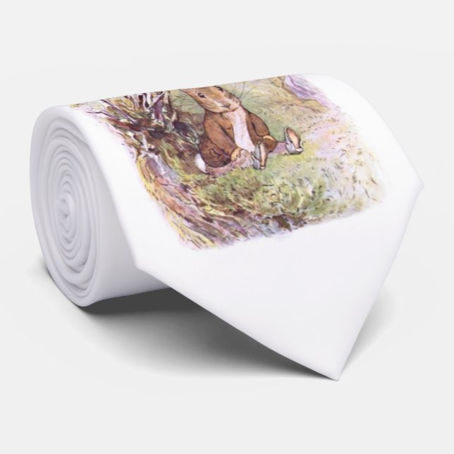 Cravate Benjamin Bunny (par Beatrix Potter) (Roulé)