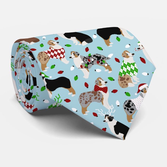 Cravate berger australien de Noël (Roulé)