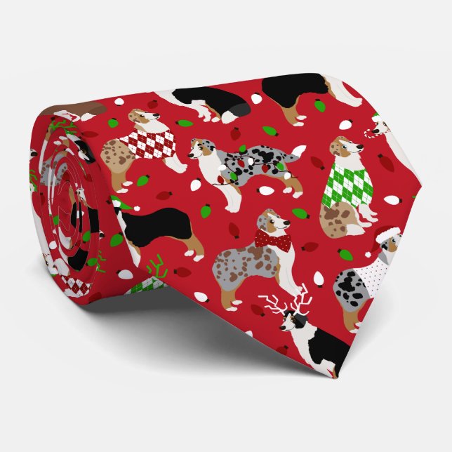 Cravate Berger australien de Noël (Roulé)