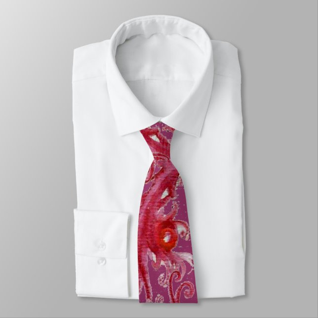 Cravate BÉRIES DE MAGIE Imaginaire rose violet rose rose r (Attaché)