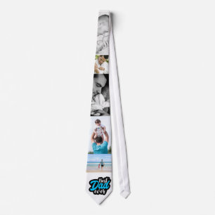 Cravate Best Dad Ever Photo Collage Customized Neck Tie