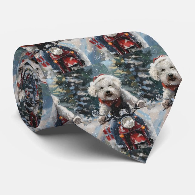 Cravate Bichon Frise Chien équitation Moto Noël (Roulé)