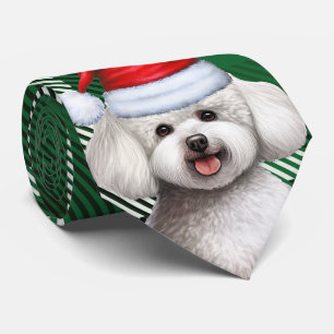 Cravate Bichon Frise Chien et Green Plaid Noël
