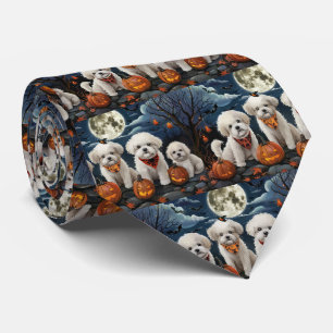 Cravate Bichon Frise Halloween Éffrayant