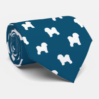 Bichon Frise Silhouettes Motif Bleu et blanc