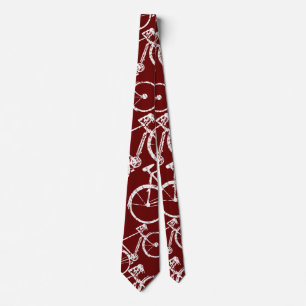 Cravate bicyclettes blanches/rouges