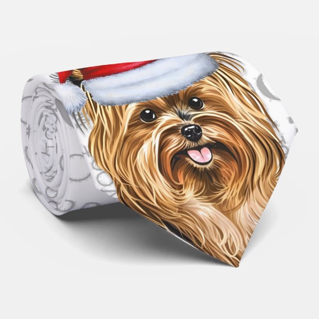 Cravate Biewer Terrier Chien Woof Christmas Pet Lover (Roulé)