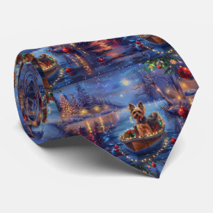 Cravate Biewer Terrier Noël Festive Voyage