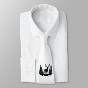 Cravate Big Buck Parmi Pine Trees Vector