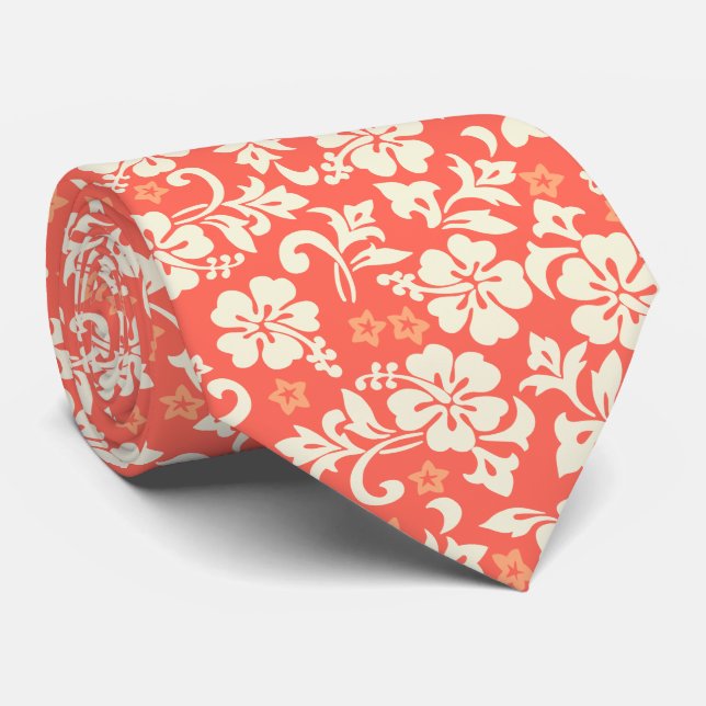 Cravate Bilatéral hawaïen de ketmie de Kapalua Pareau (Roulé)