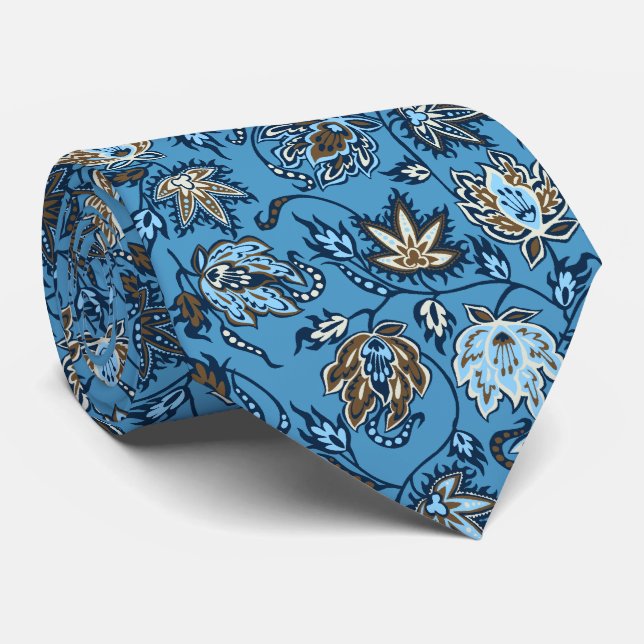 Cravate Bilatéral tropical de batik de Protea imprimé (Roulé)