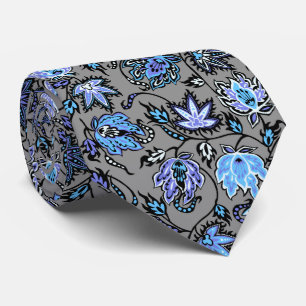 Cravate Bilatéral tropical de batik de Protea imprimé