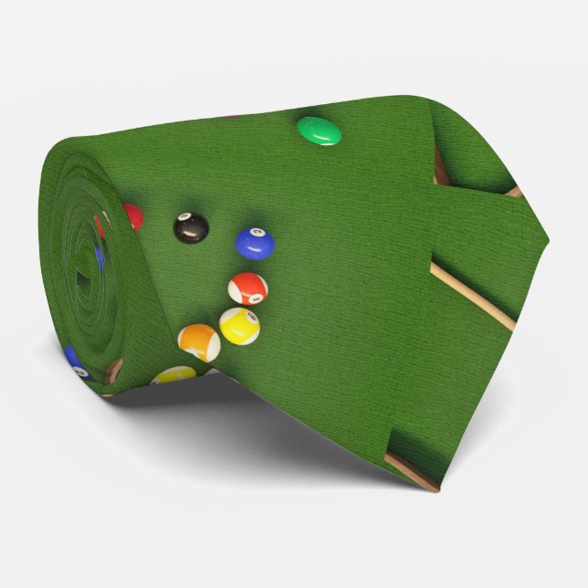 Cravate Billard Table De Billard Et Boules Necktie (Roulé)