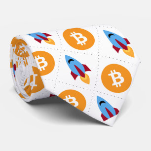 Cravate Bitcoin to the moon rocket crypto stockings