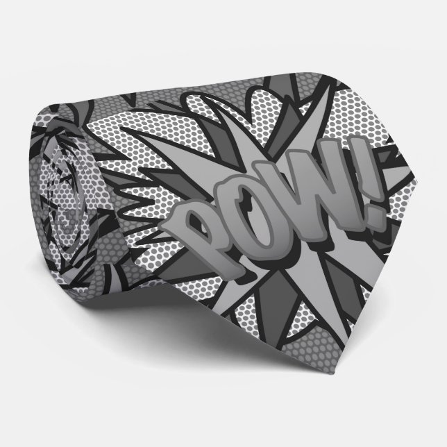 Cravate Black and White Comic Book Pop Art (Roulé)