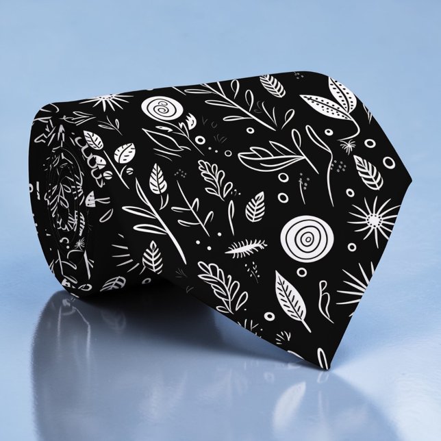 Cravate Black and White Custom Necktie (Créateur téléchargé)