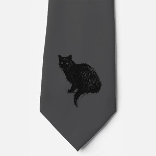 Cravate Black Cat   Neck Tie   Charcoal and Black