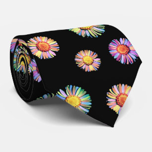 Cravate Black Elegant & Colorful Classy Floral Boho Daisy