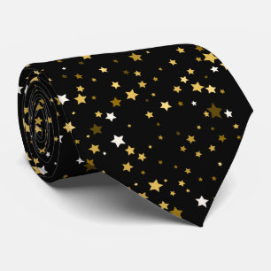 Cravate Black Gold Star Motif travail, diplôme, cadeau