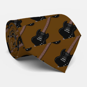 Cravate Black Guitares sur musicien Brown Membre de bande