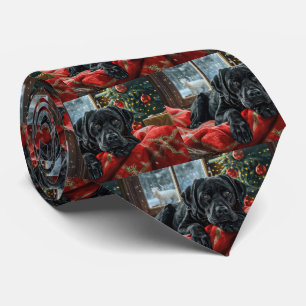 Cravate Black Labrador Chien Festive de Noël